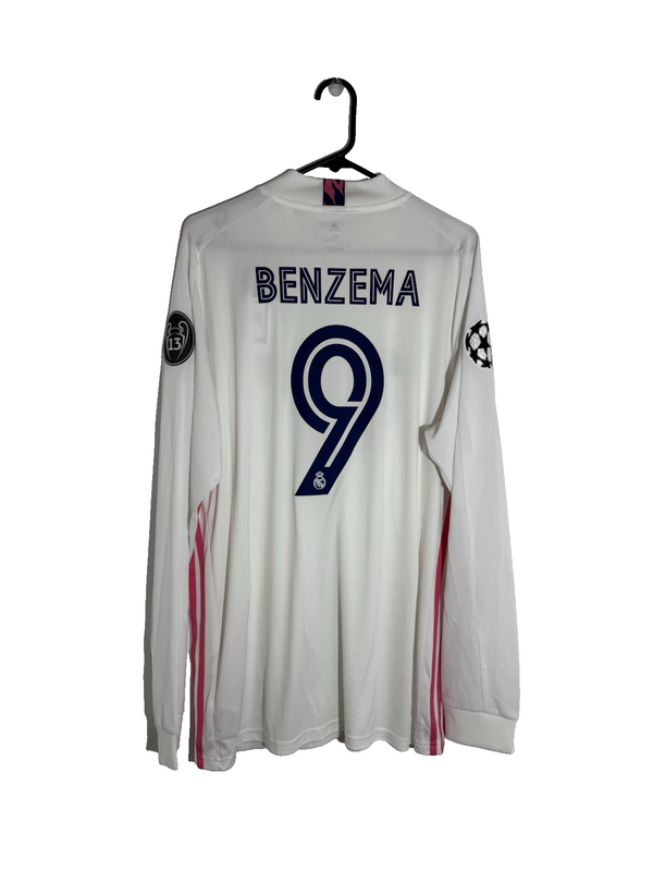Real Madrid Benzema #9 2020/21 XL LS Home CL Shirt BNWT FQ7473