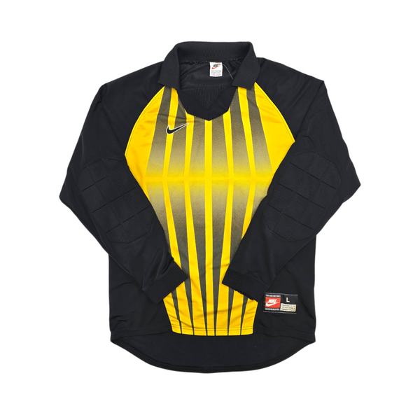 2000s Template Goal Keeper Football Shirt (L) Nike #1 (Black/Yellow)