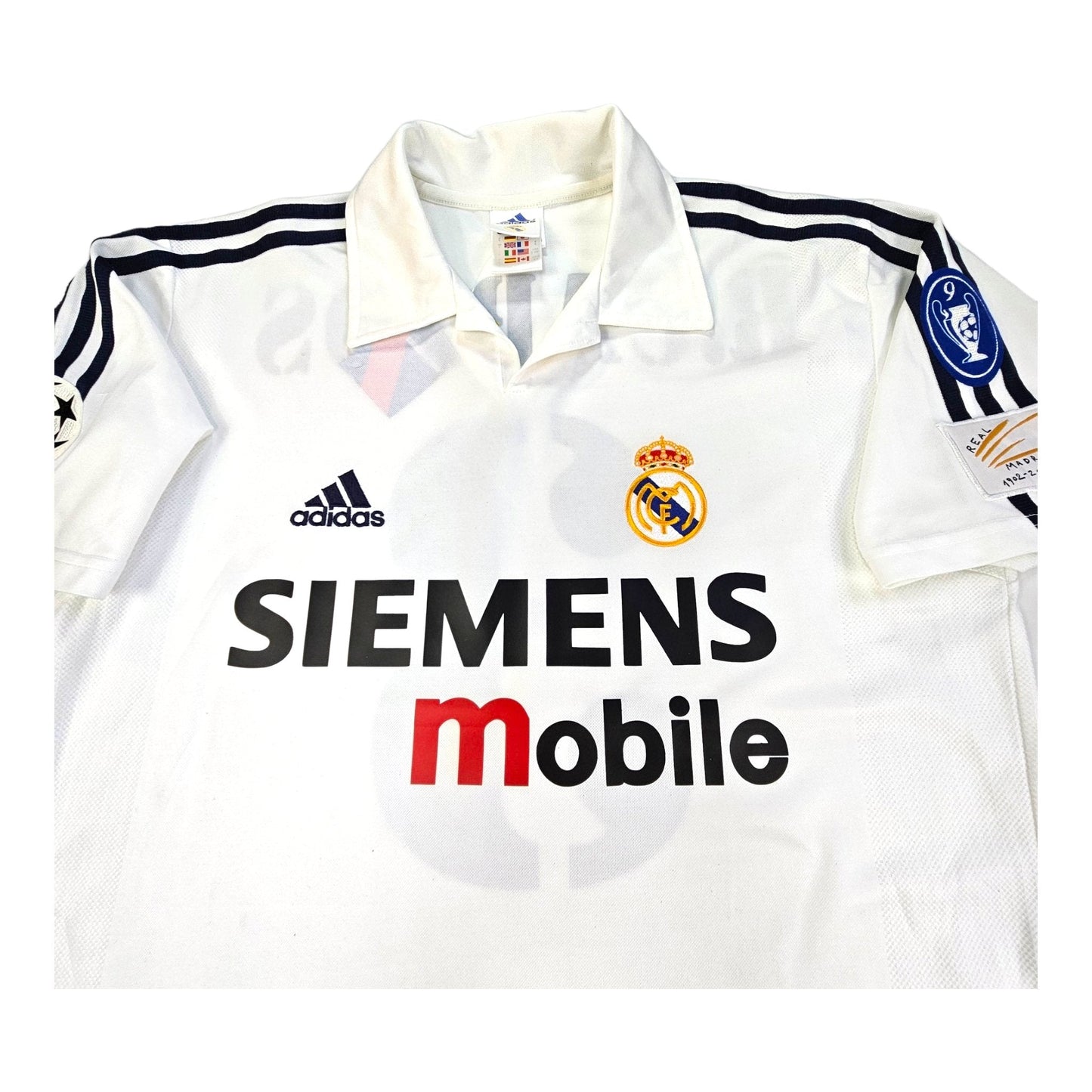 2002/03 Real Madrid Home Football Shirt (M) Adidas #3 Carlos (Centenary)