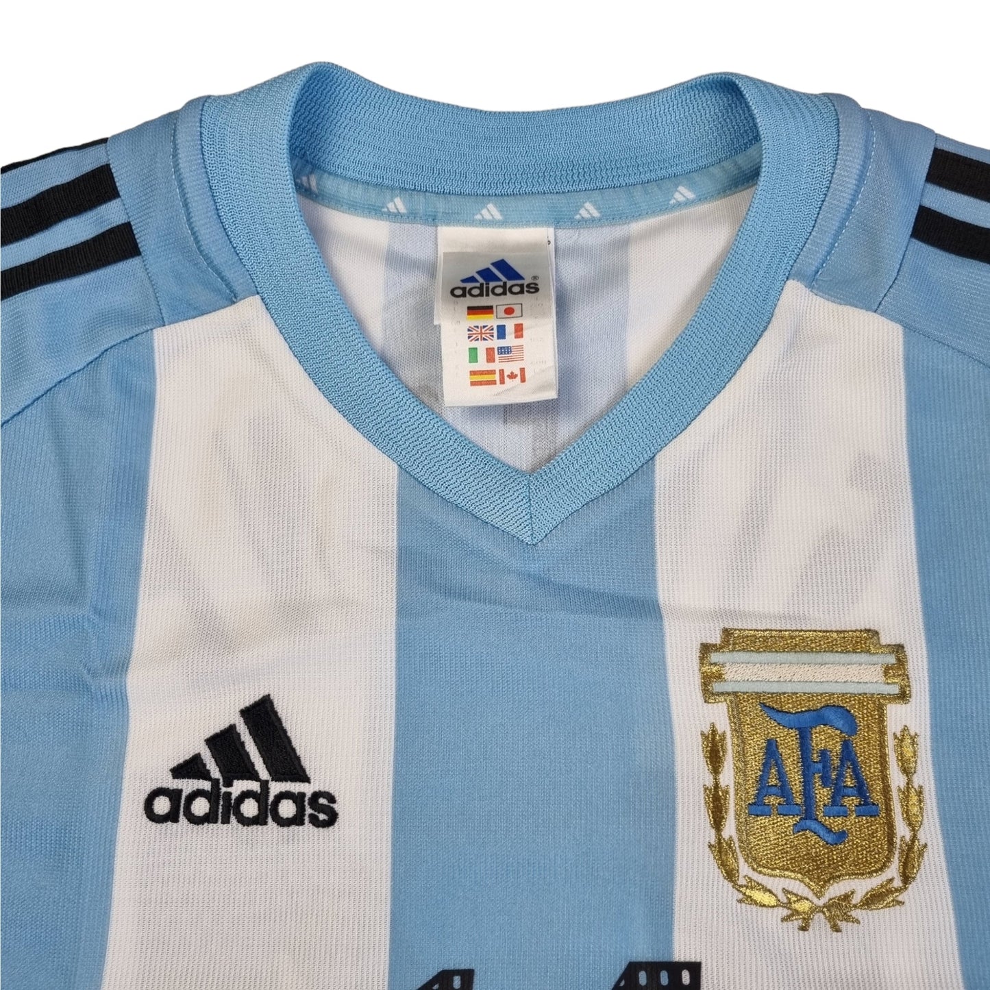 2002/04 Argentina Home Football Shirt (L) Adidas #14 Simeone