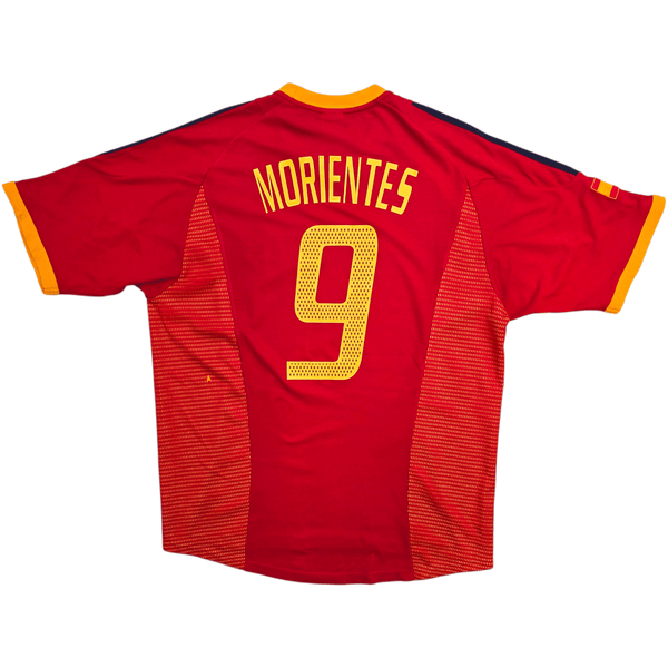 2002/04 Spain Home Football Shirt (L) Adidas #9 Morientes