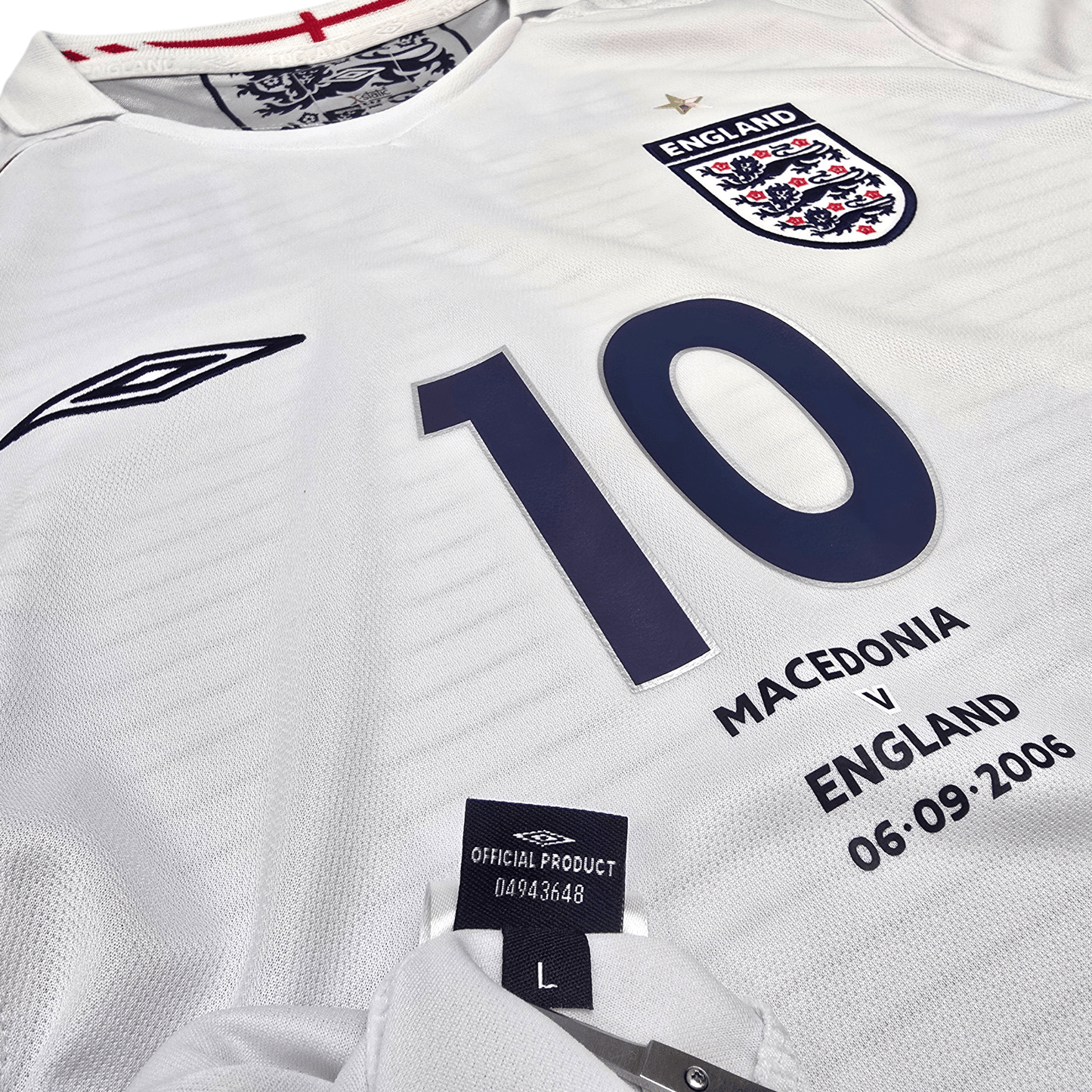 2005/07 England Home Football Shirt (L) Umbro #10 Defoe