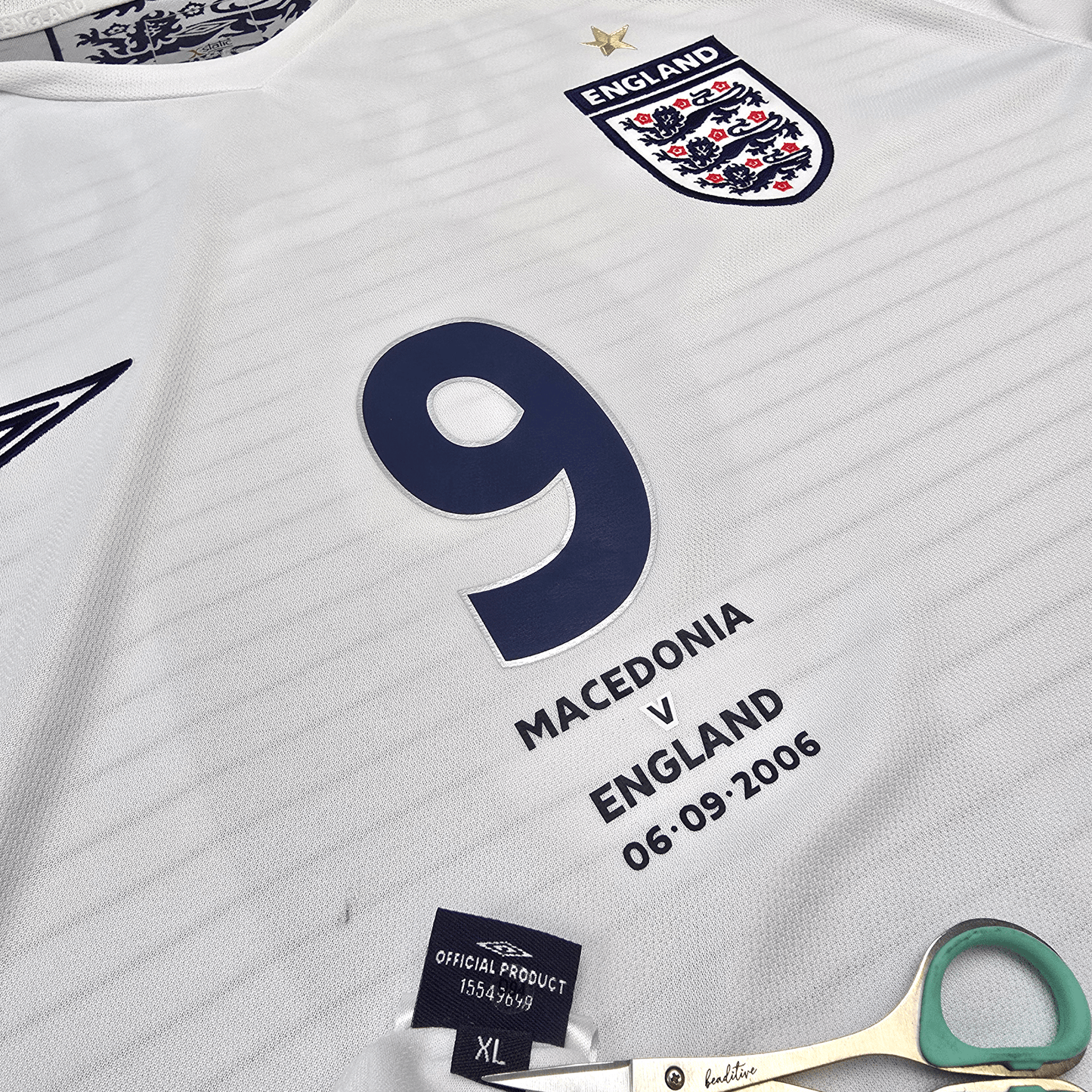 2005/07 England Home Football Shirt (XL) Umbro #9 Crouch