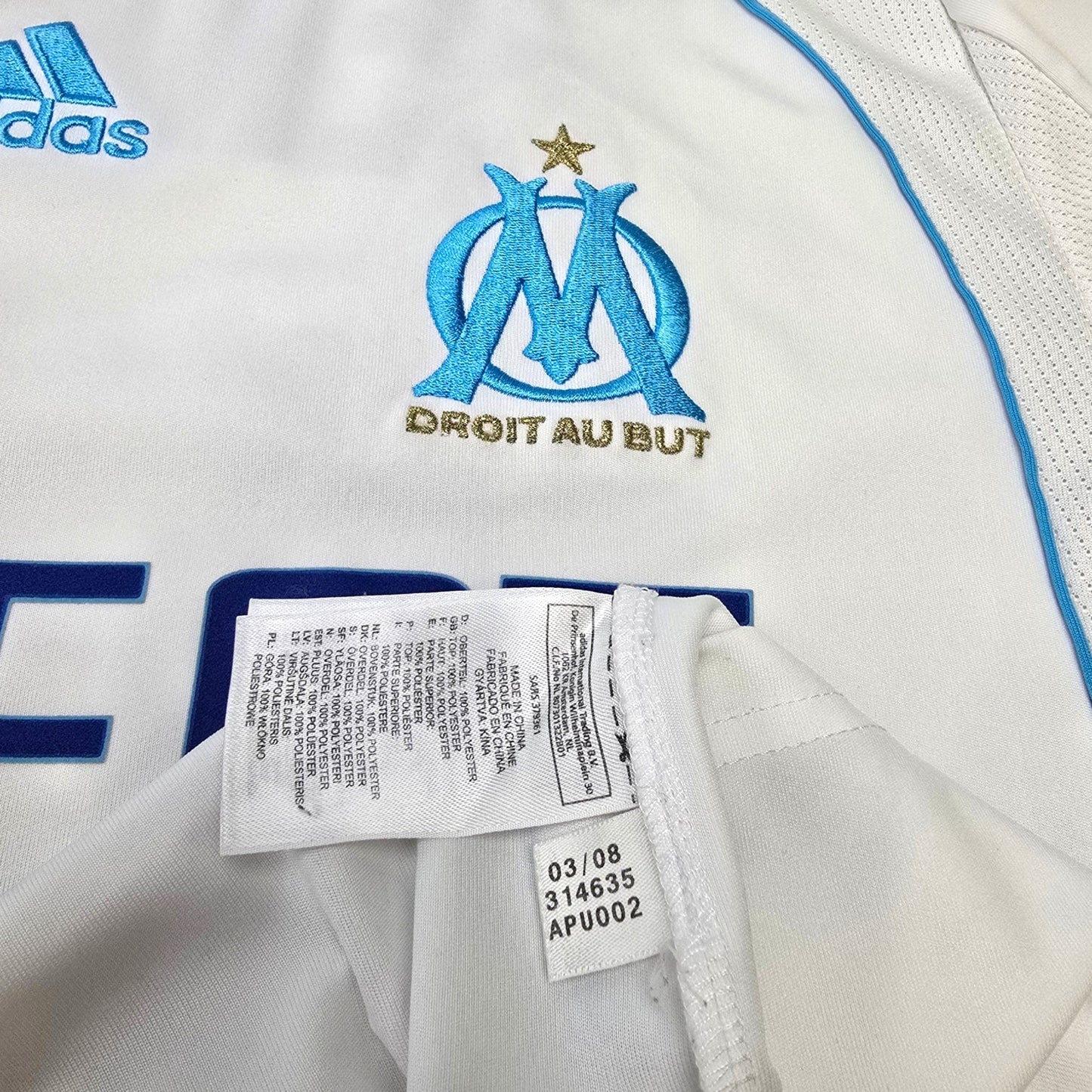 2008/09 Olympique Marseille Home Football Shirt (2XL) Adidas #10 Zenden