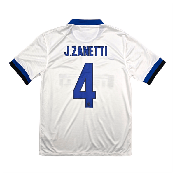 2013/14 Inter Milan Away Football Shirt (M) Nike #4 Zanetti