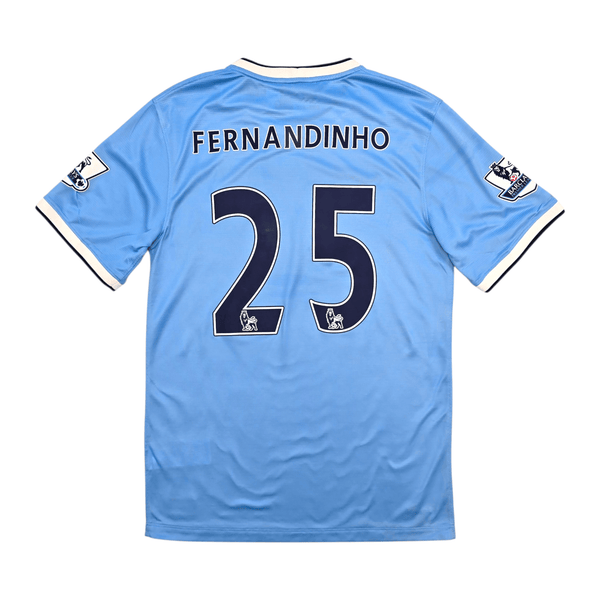 2013/14 Manchester City Home Football Shirt (S) Nike #25 Fernandinho