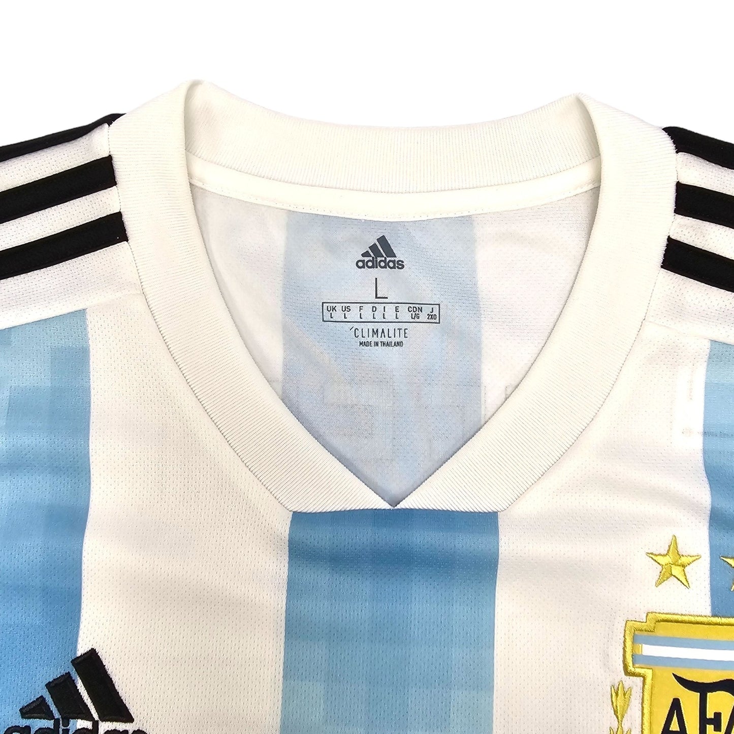 2018/19 Argentina Home Football Shirt (L) Adidas #10 Messi