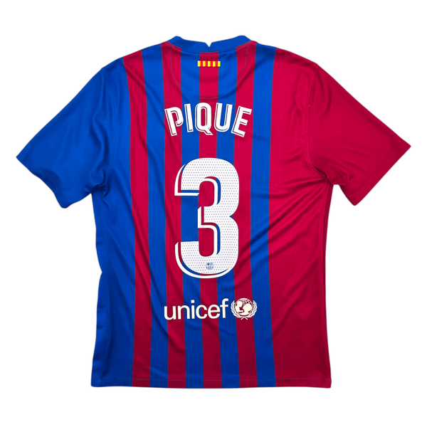 2021/22 Barcelona Home Football Shirt (M) Nike #3 Pique