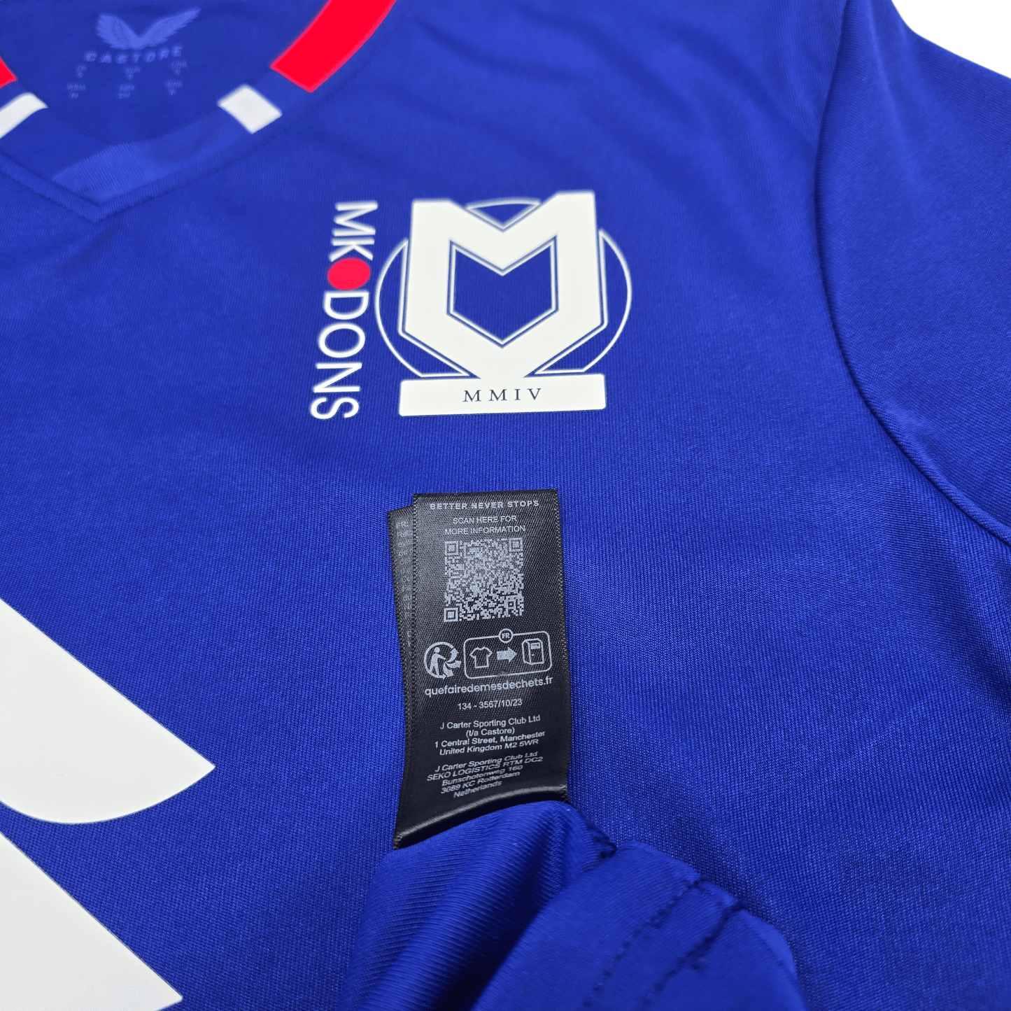2023/24 MK Dons Third Football Shirt (S) Castore