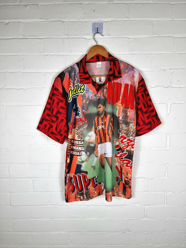 AC Milan 1990s Bootleg Ruud Gullit Graphic Print Football Shirt XL
