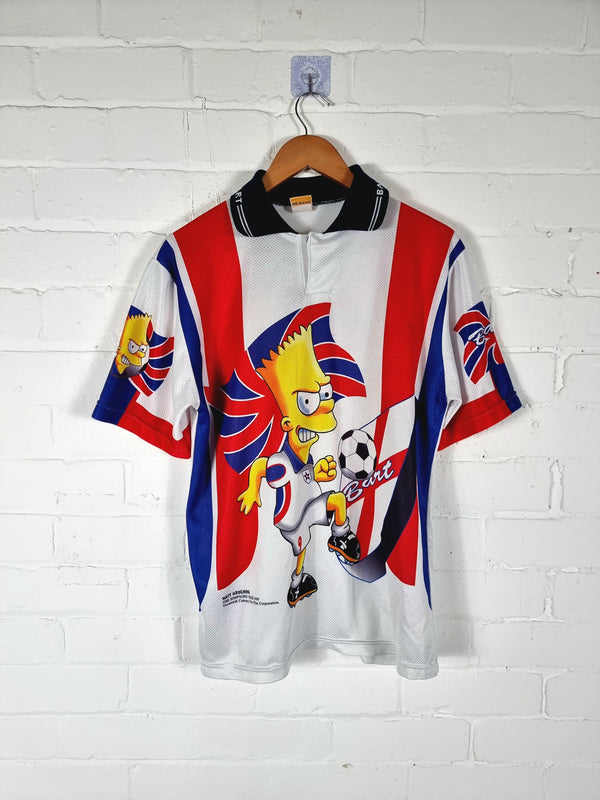 The Simpsons England 1999 Bart Graphic Football Shirt Medium