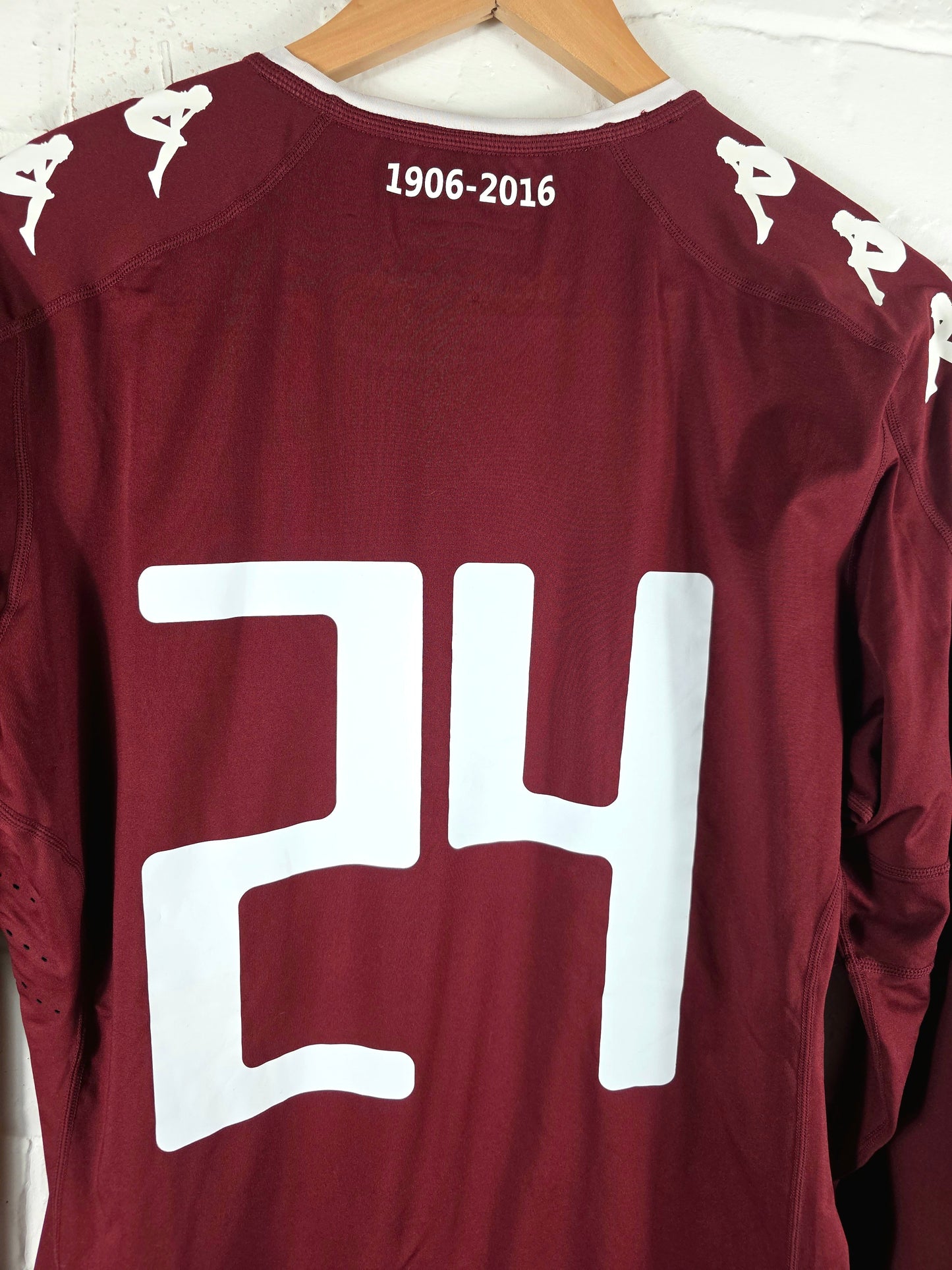 Kappa Torino 2016/17 Long Sleeve Match Issue Primavera Home Shirt XL