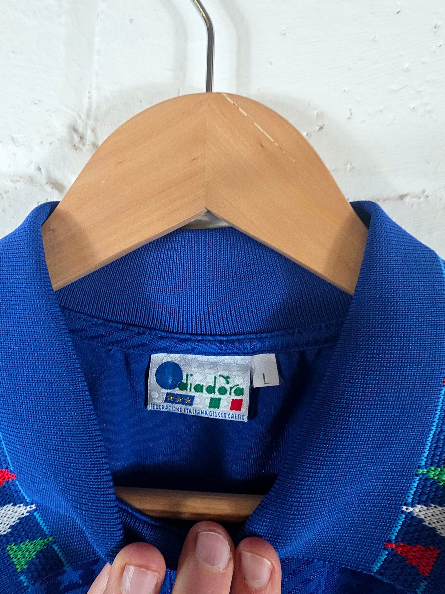 Diadora Italy 1993/94 Player Spec Home Shirt Large