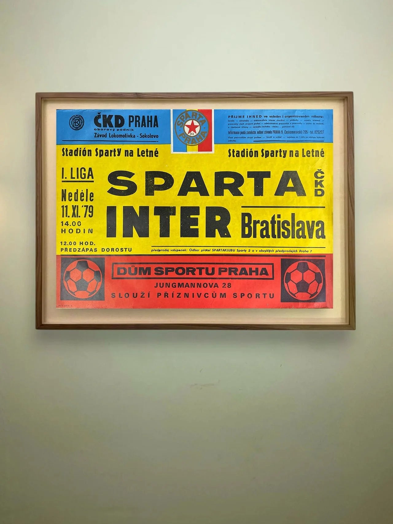 Store Memorabilia • Poster • Sparta vs Inter Bratislava • 1979 • Official Czechoslovak First League Poster