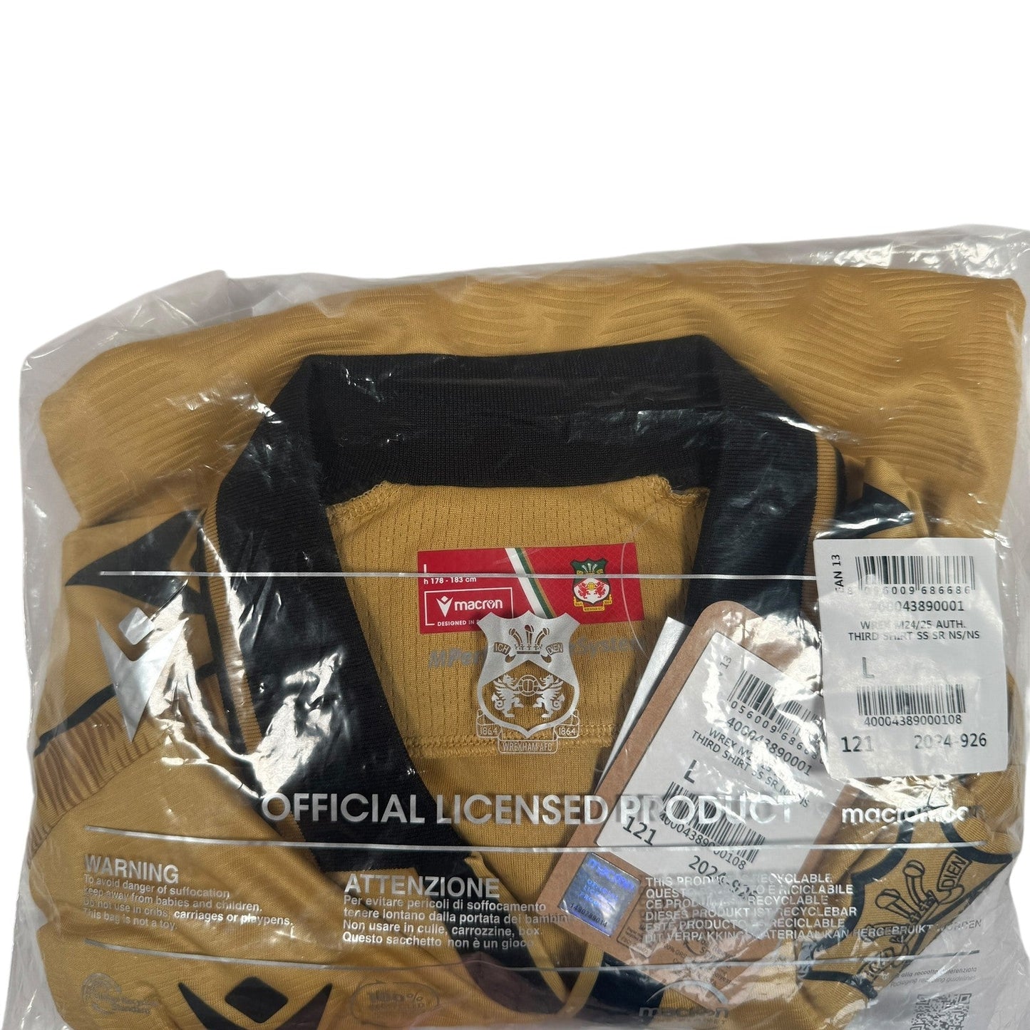 Wrexham 2024/2025 Third Football Shirt Large BNWT