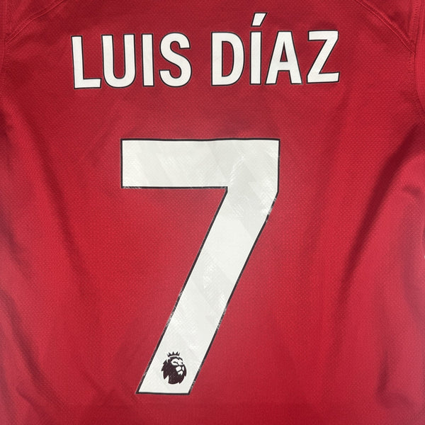 LUIZ DIAZ 7 Liverpool 2023/2024 Home Football Shirt Small
