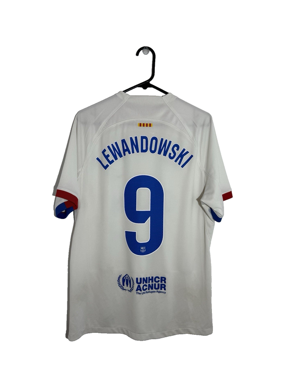 Barcelona Lewandowski #9 2023/24 Away Large Shirt Excellent Condition DX2686-101