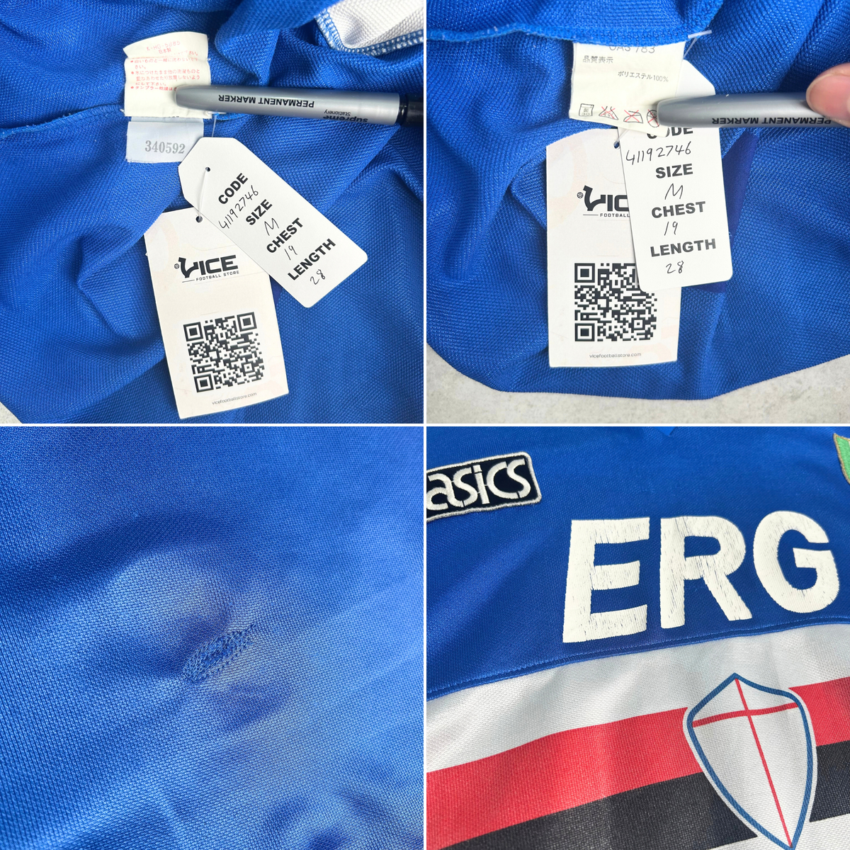 1992/94 Sampdoria Home Shirt Asics (M)