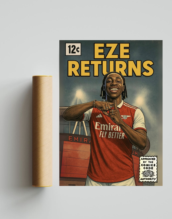 Eberechi Eze Arsenal Comic Book Style A3 Print