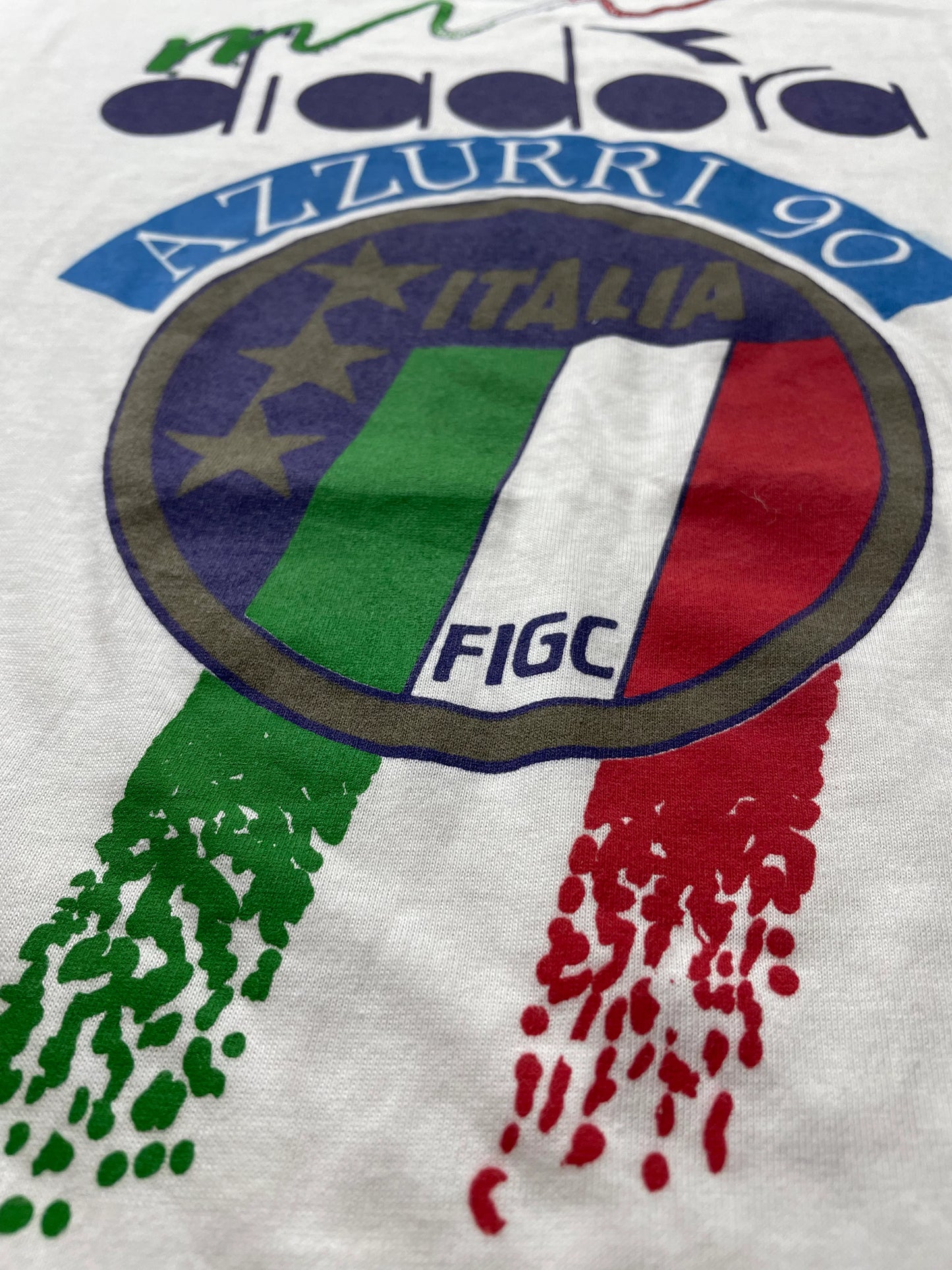 T-Shirt • 1990 • World Cup 90 • Italia • Azzurri 90 Diadora Official T-Shirt • Size XL