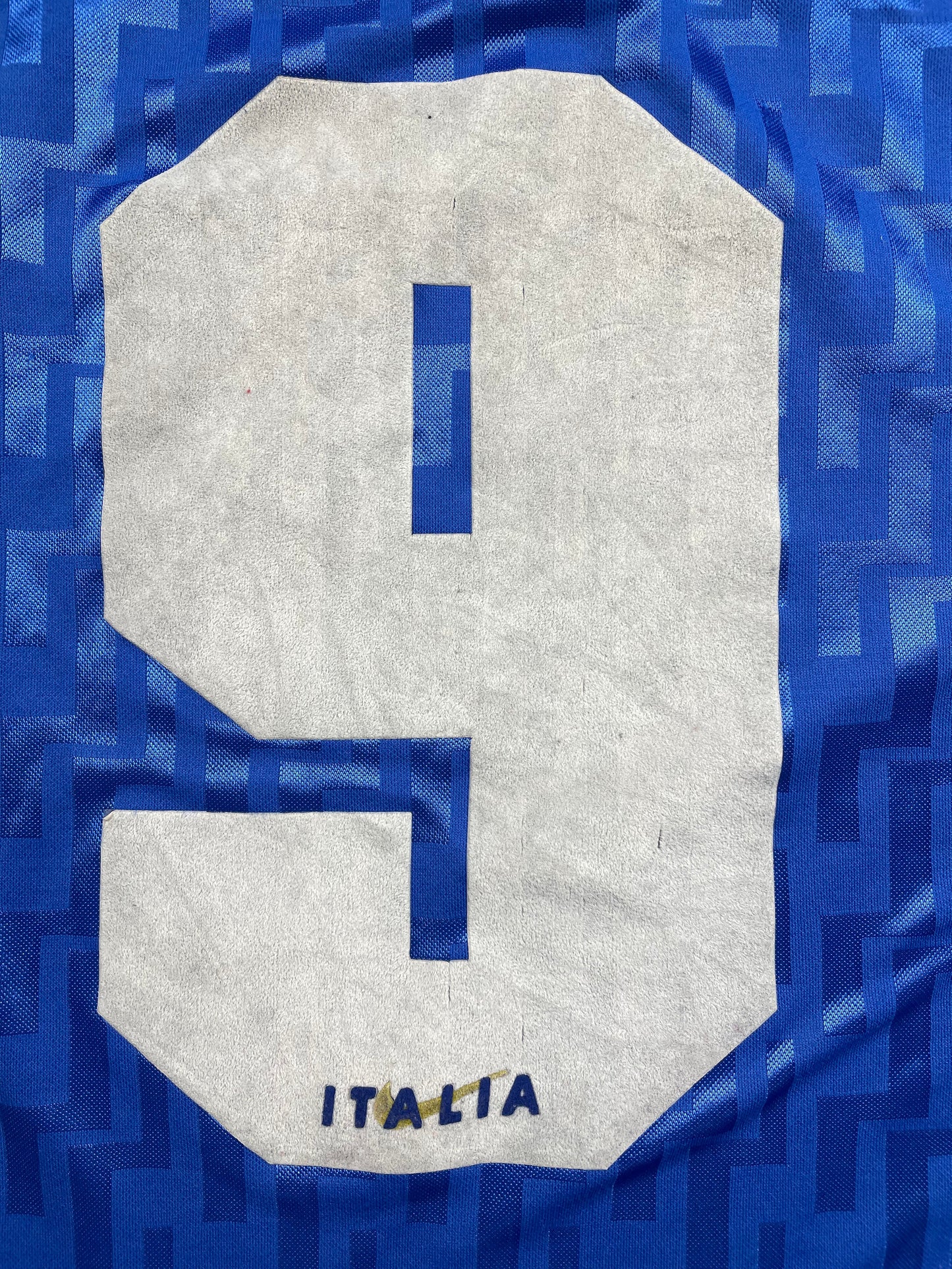 Match Shirt • National • Italia • 1995 • Nike • Home • #09 • Pierluigi Casiraghi • vs Ukraine • Euro 96 Qualifiers