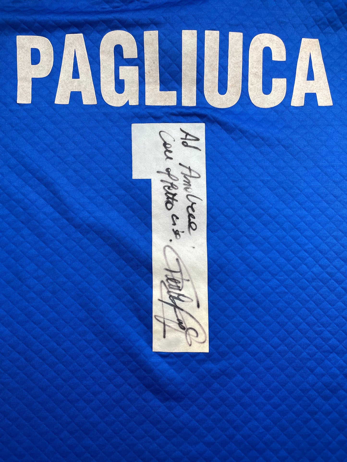 Match Shirt • Club • Inter • 1995 • Umbro • Keeper • #1 • Gianluca Pagliuca • Match Worn • Signed