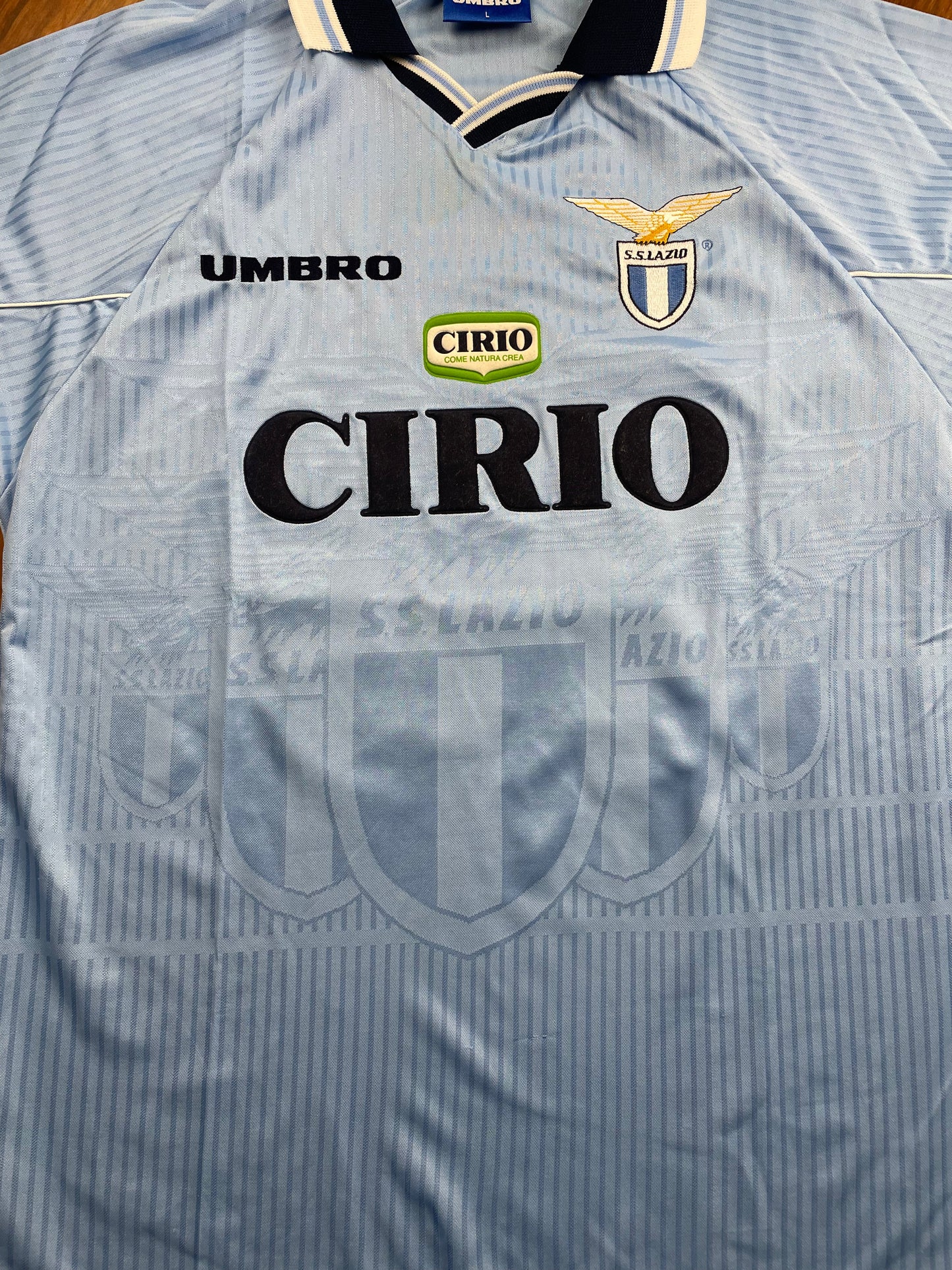 Match Shirt • Club • Lazio • 1997 • Umbro • Home • #10 • Roberto Mancini • Match Prepared