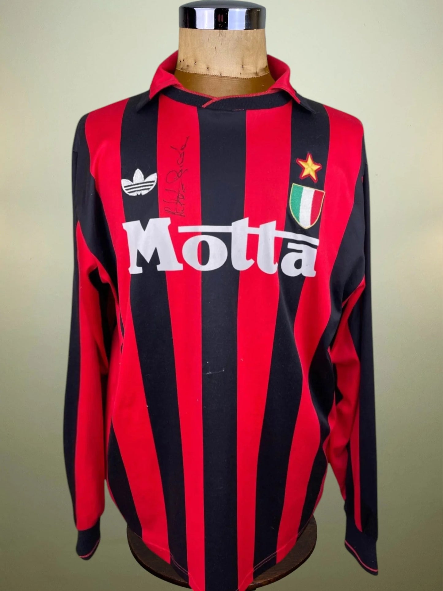 Match Shirt • Club • AC Milan • 1992 • Adidas • Home • #7 • Roberto Donadoni • Match Worn • Signed
