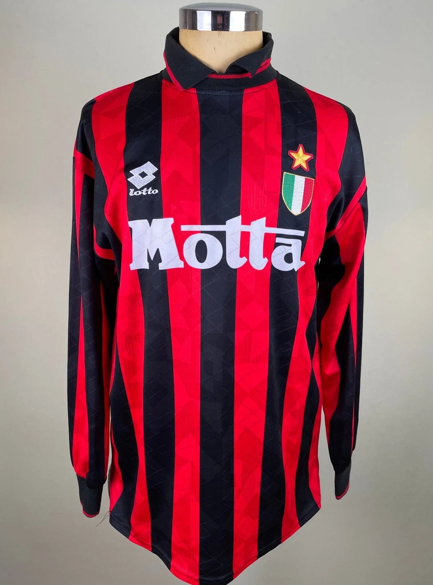 Match Shirt • Club • AC Milan • 1993 • Lotto • Home • #9 • Jean-Pierre Papin • Match Worn