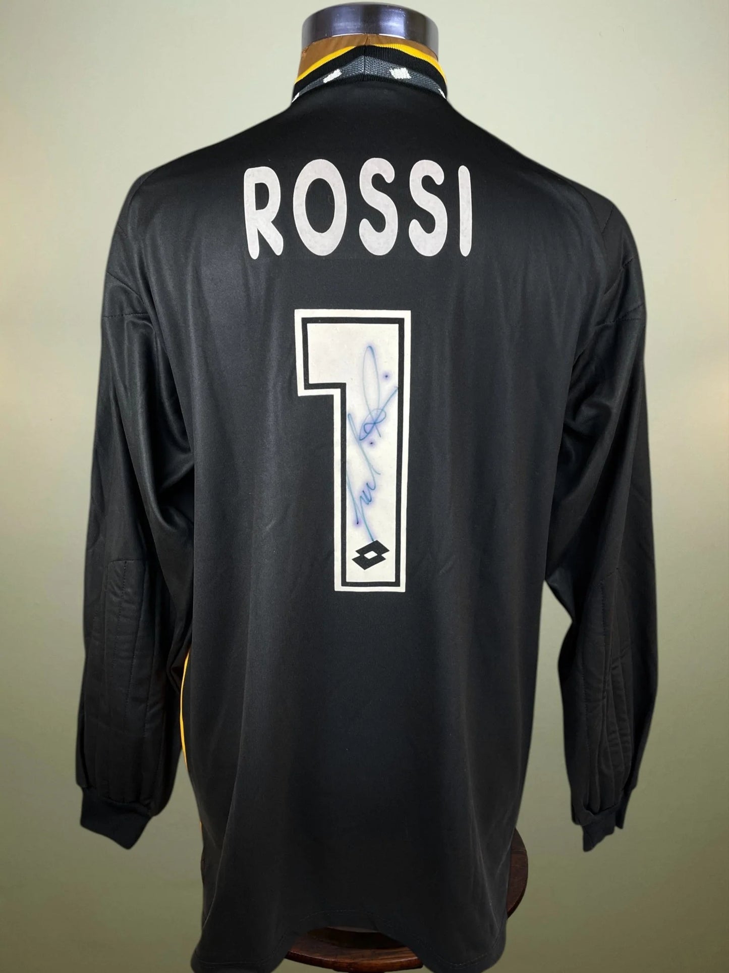 Match Shirt • Club • AC Milan • 1996 • Lotto • Keeper • #1 • Sebastiano Rossi • Match Worn • Signed