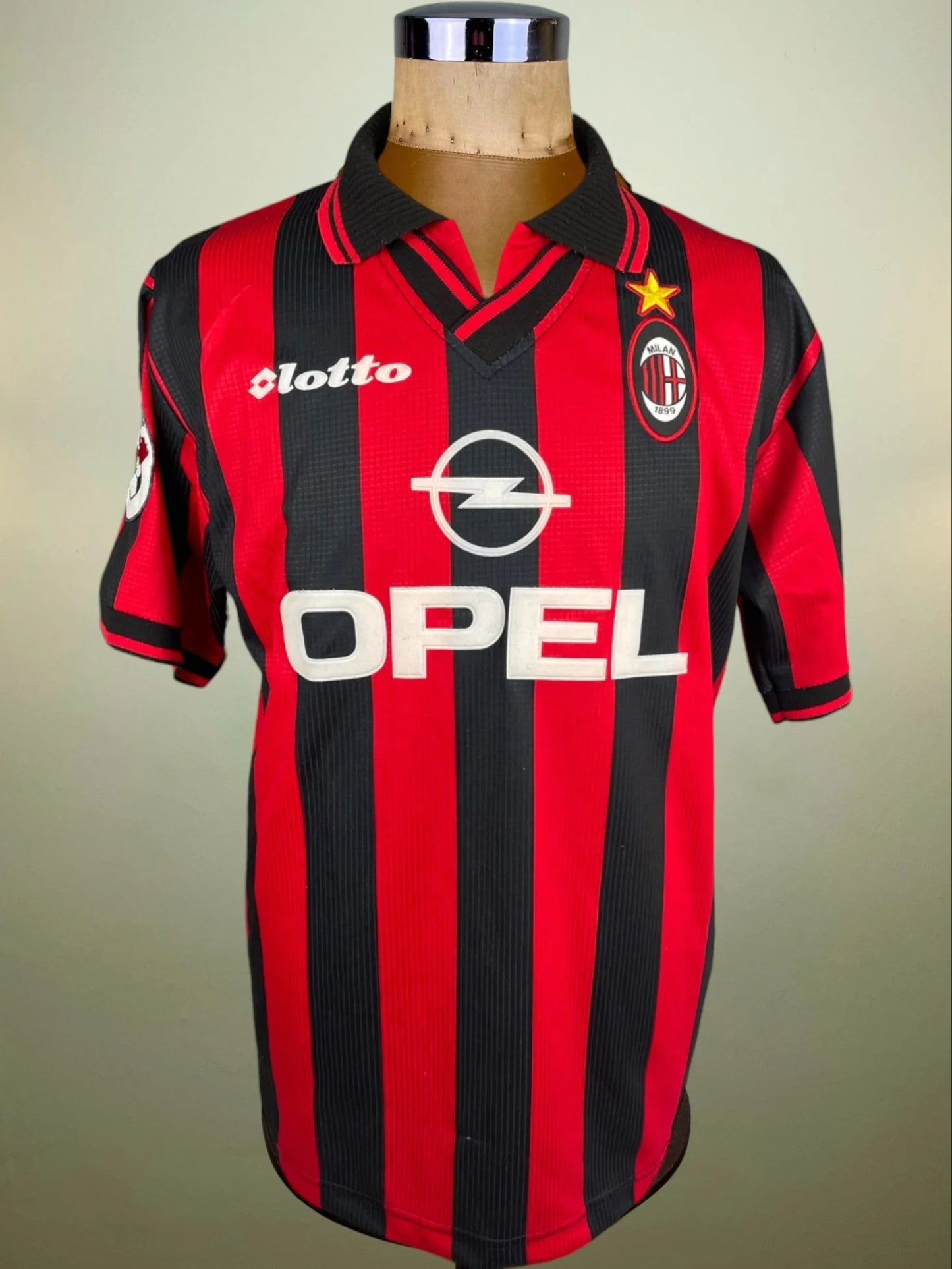 Match Shirt • Club • AC Milan • 1997 • Lotto • Home • #5 • Alessandro Costacurta • Match Worn