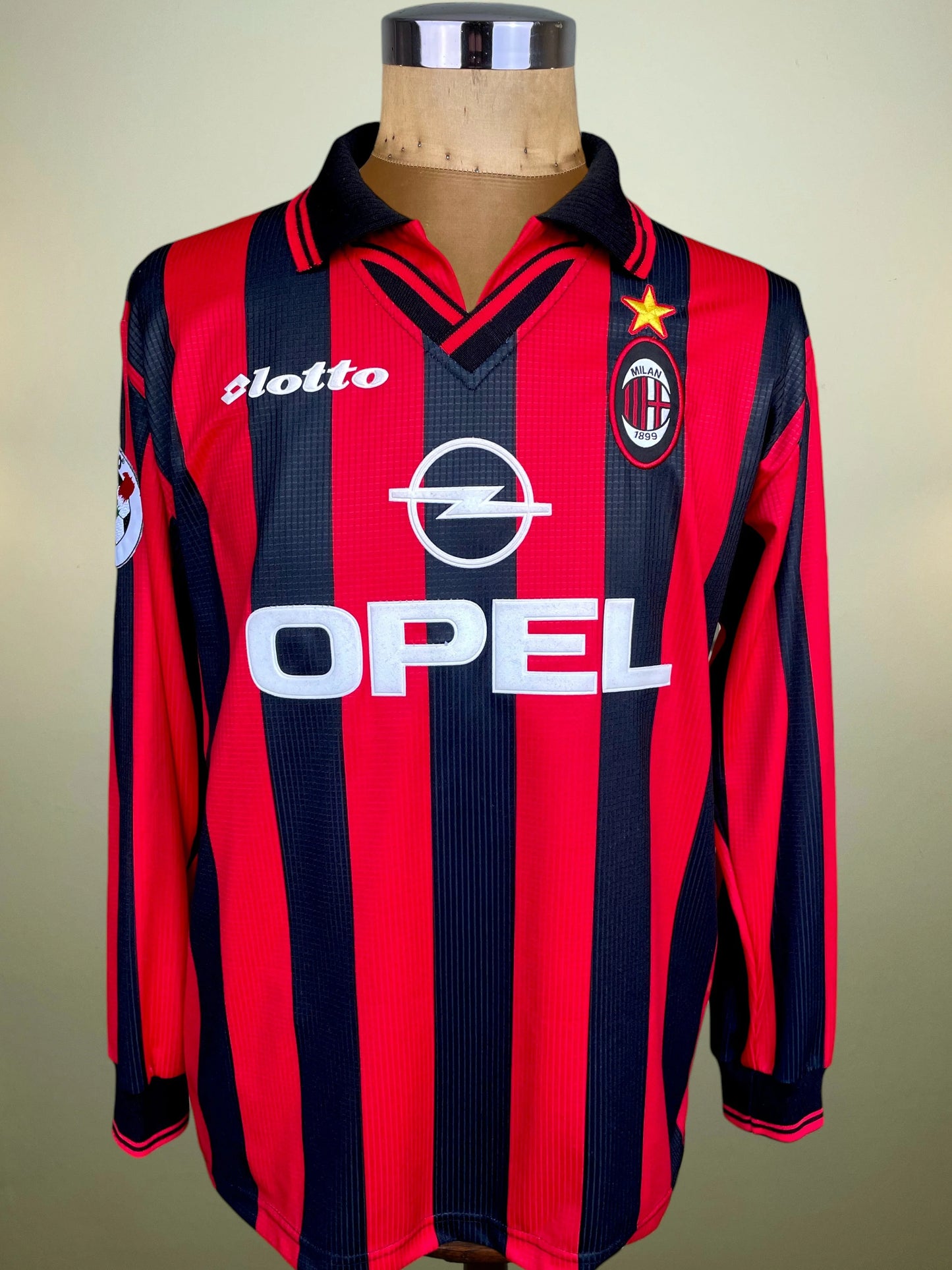 Match Shirt • Club • AC Milan • 1997 • Lotto • Home • #5 • Alessandro Costacurta • Match Worn