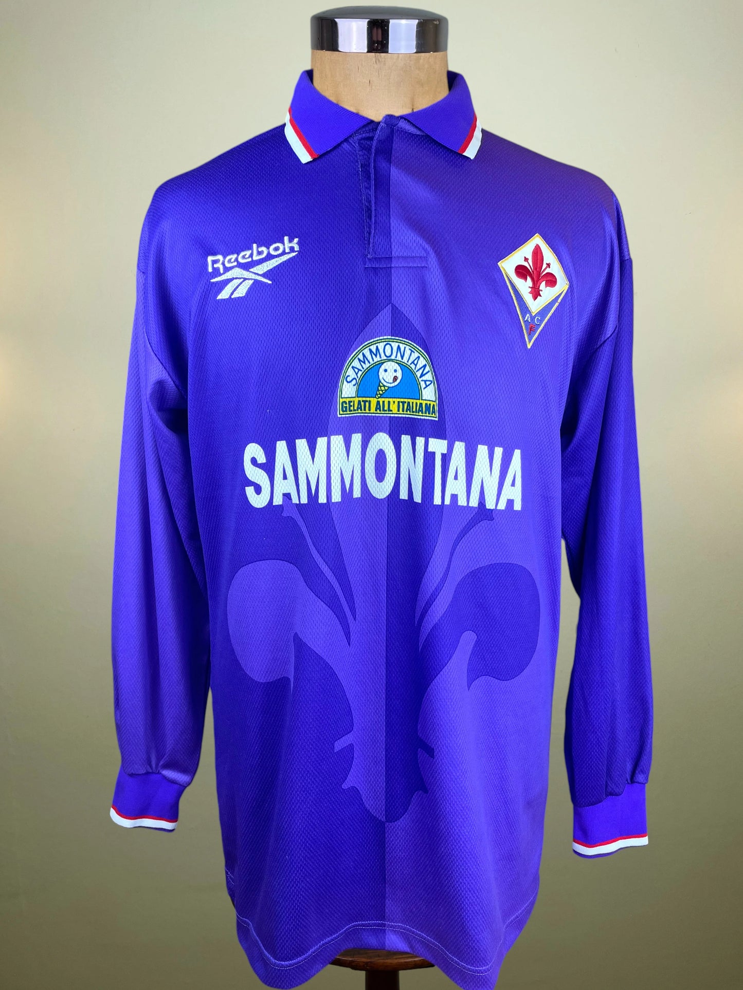 Match Shirt • Club • Fiorentina • 1995 • Reebok • Home • #26 • Alessandro Orlando • Match Worn