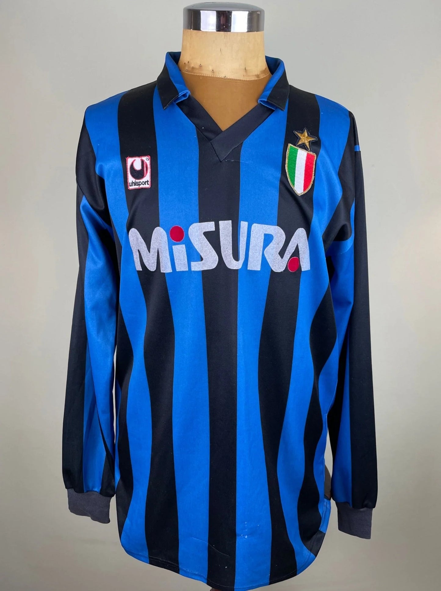 Match Shirt • Club • Inter • 1989 • Uhlsport • Home • #9 • Jurgen Klinsmann • Match Worn