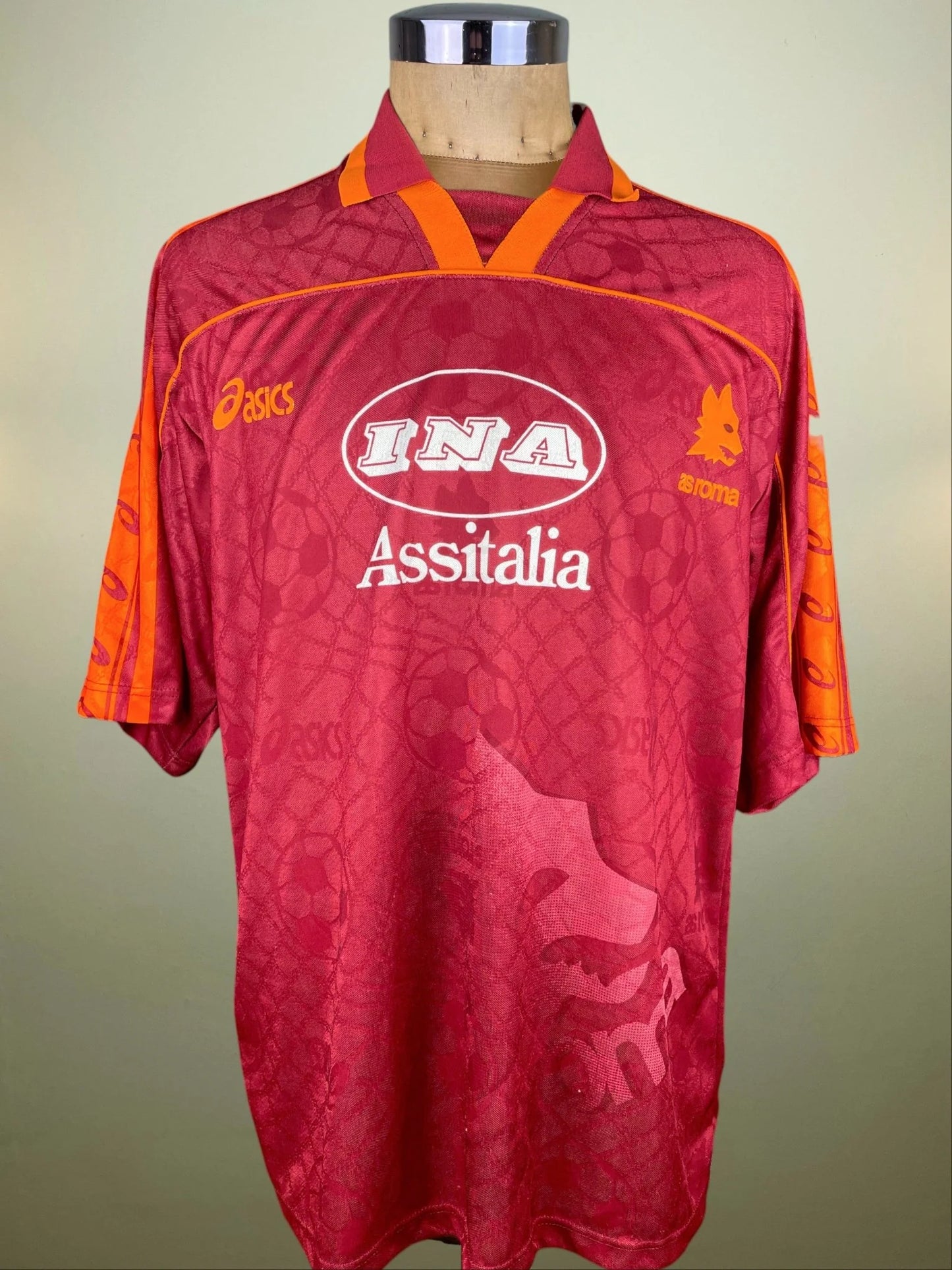 Match Shirt • Club • Roma • 1995 • Asics • Home • #20 • Francesco Totti • Match Worn • Signed