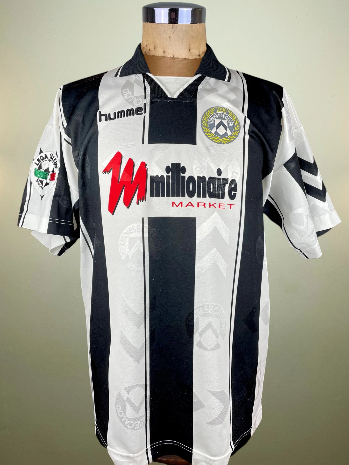 Match Shirt • Club • Udinese • 1996 • Hummel • Home • #16 • Giuliano Giannichedda • Match Worn