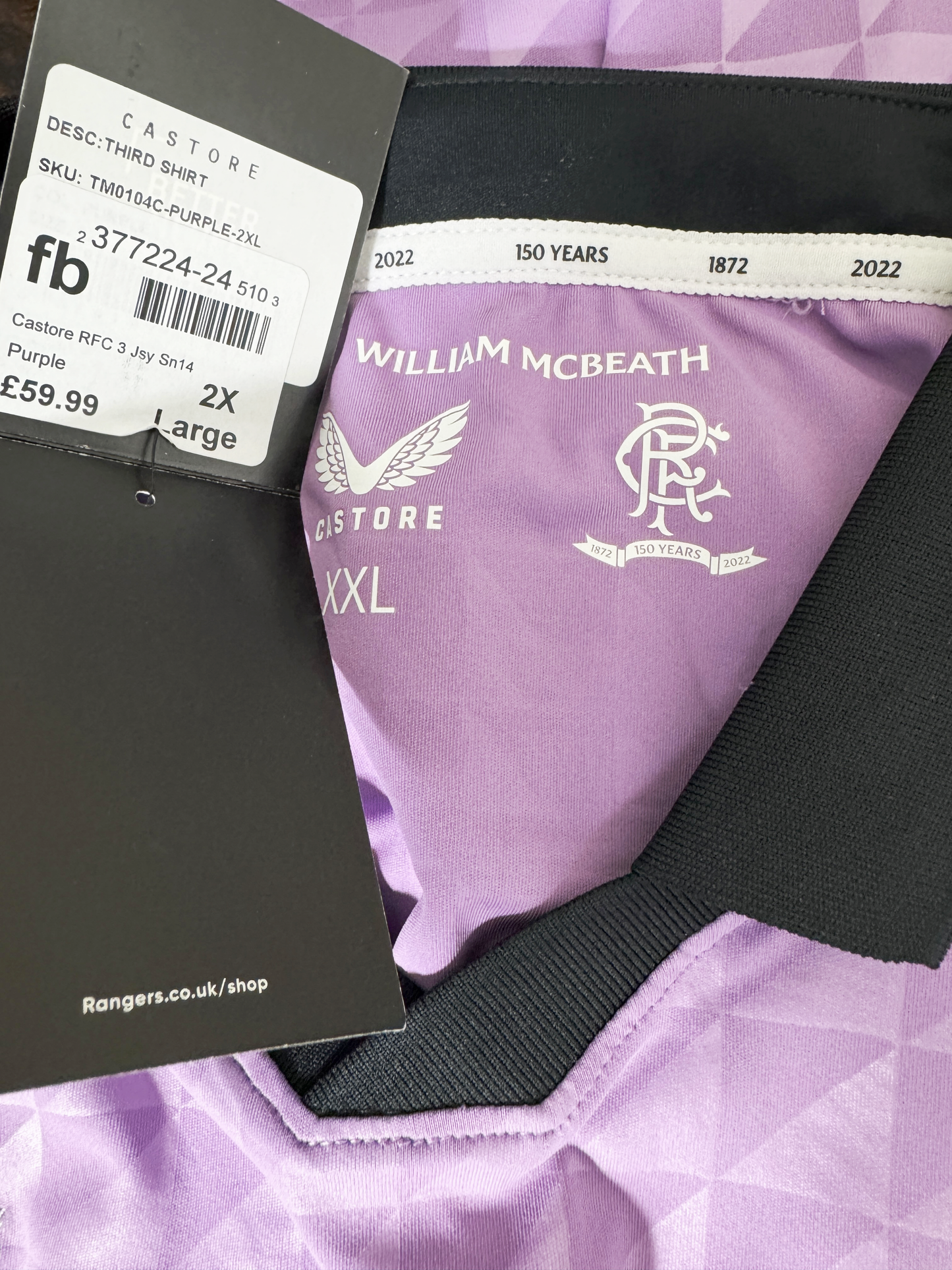 2021-22 Rangers '150 Years Anniversary' Third - Size XXL (L Fit) - BNWT