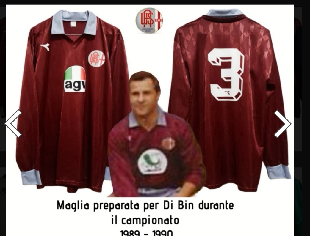 Diadora US Alessandria 89/90 Match Issue Away Shirt XL