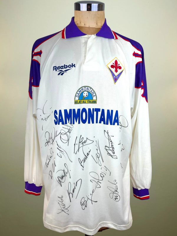 Store Shirt • Fiorentina • 1995 • Reebok • Away • Size XL • Signed by the Squad