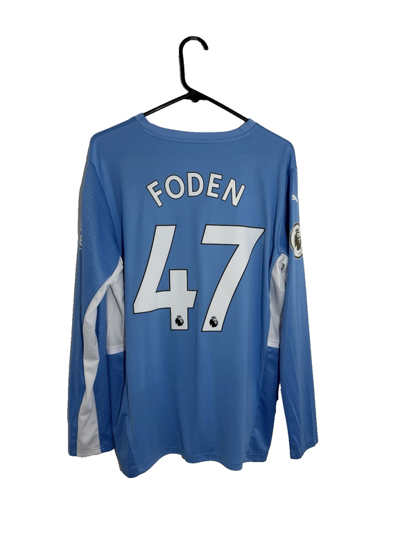 Manchester City Foden #47 2021/22 Large LS Home Shirt Puma BNWT 759203-01