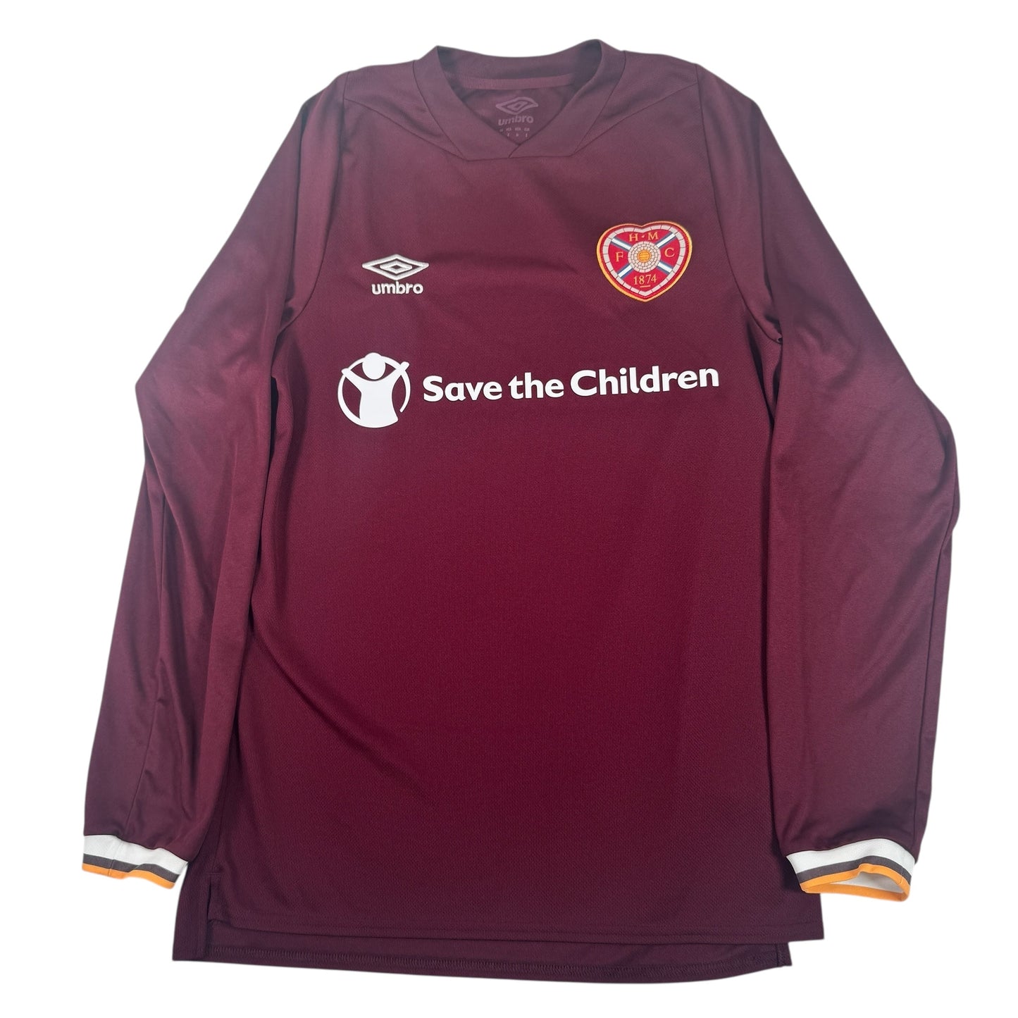 Hearts Heart of Midlothian 2020/2021 Home Long Sleeve Football Shirt Small