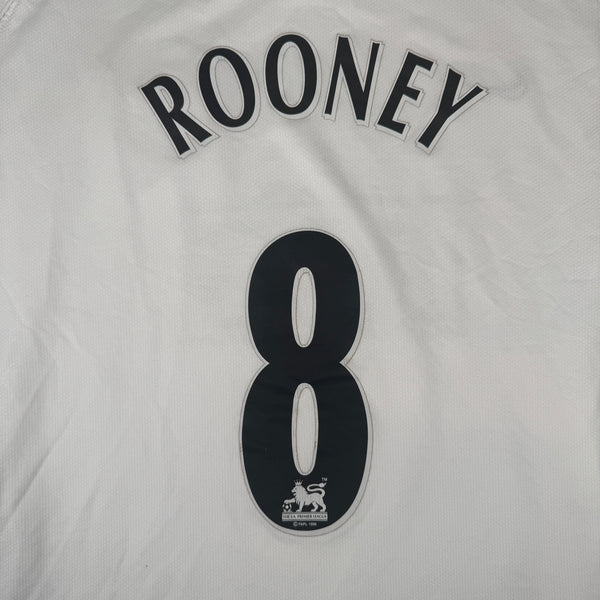 ROONEY 8 Manchester United 2006/2007/2008 Away Long Sleeve Football Shirt 2XL