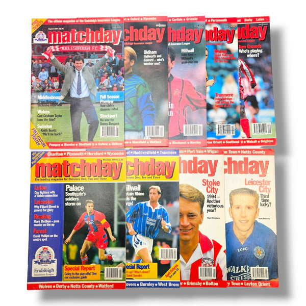 Matchday Football Magazine: 1994 Bundle (9 x Issues)