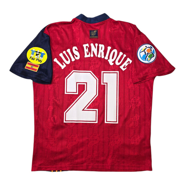 1996/98 Spain Home Football Shirt (L) Adidas #21 Luis Enrique