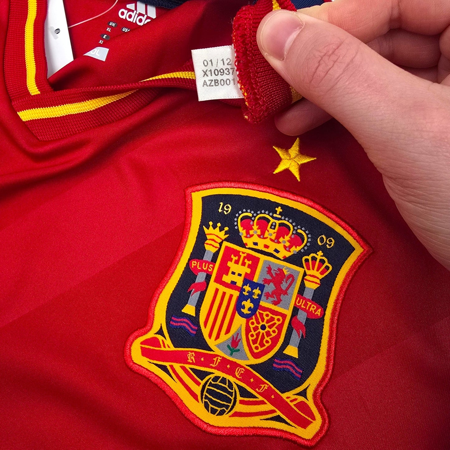 2012/13 Spain Home Football Shirt (XL) Adidas #7 David Villa