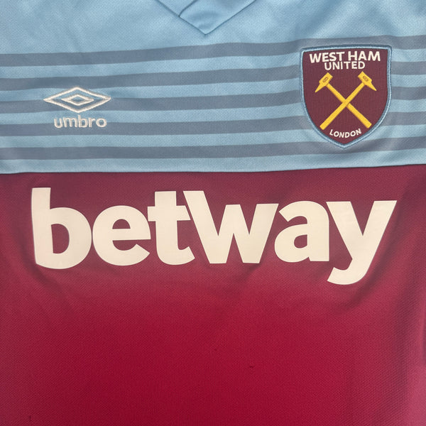 West Ham United 2019/2020 Home Long Sleeve Football Shirt Medium