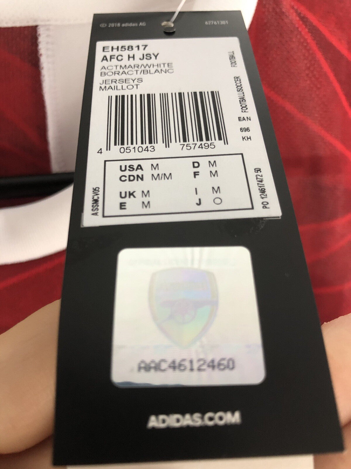 Arsenal Saka #7 2020/21 Medium Home Shirt Adidas BNWT EH5817