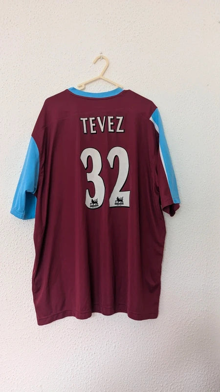 2005-07 West Ham Home Shirt Tevez #32 - 8/10
