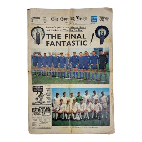 1967 Evening News & Star (Souvenir Edition) Tottenham v Chelsea