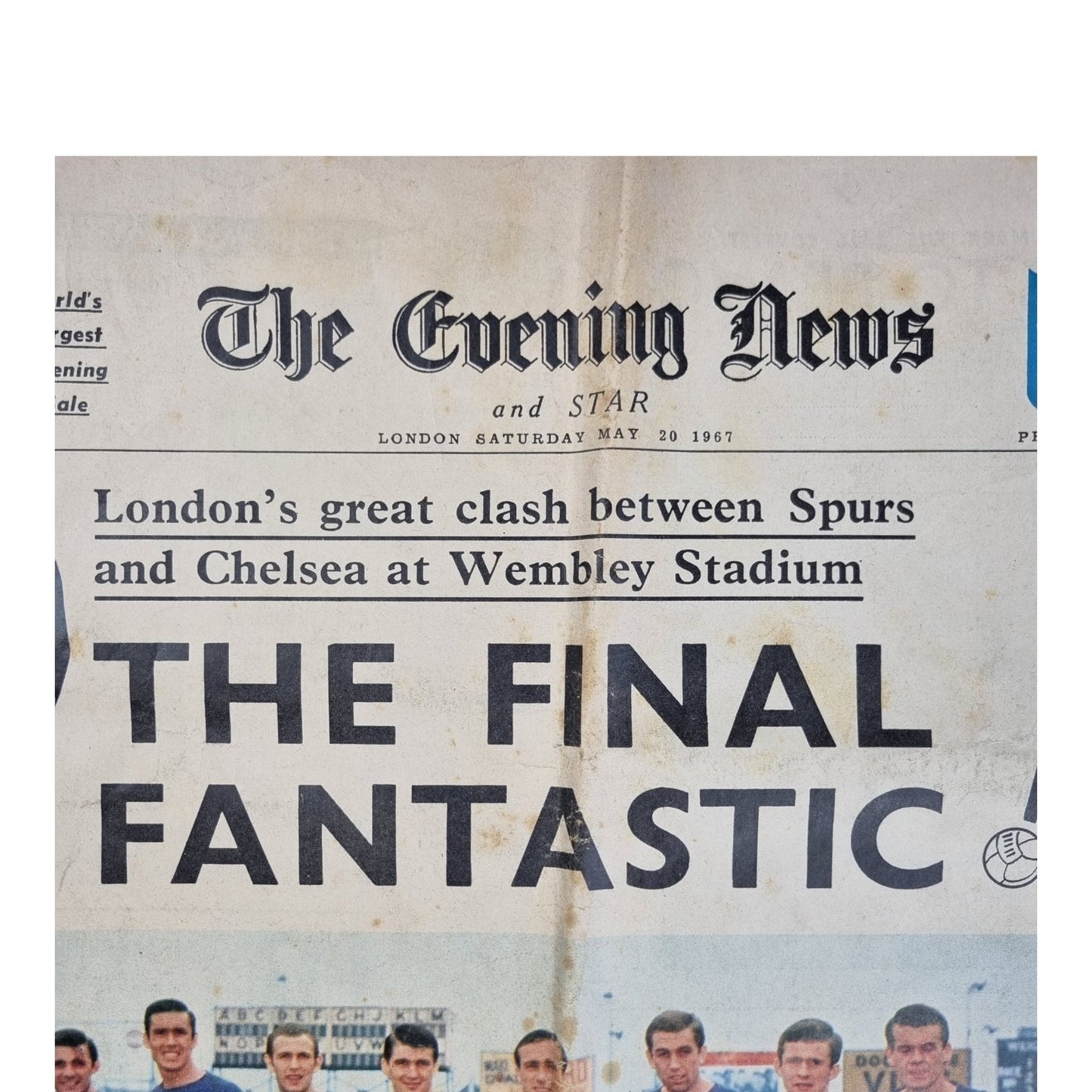 1967 Evening News & Star (Souvenir Edition) Tottenham v Chelsea